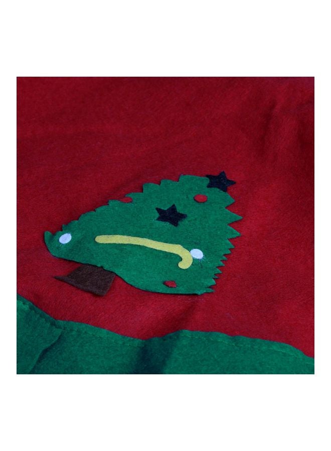 Christmas Snowman Tree Skirt Red/Green 90x90cm - Image 2
