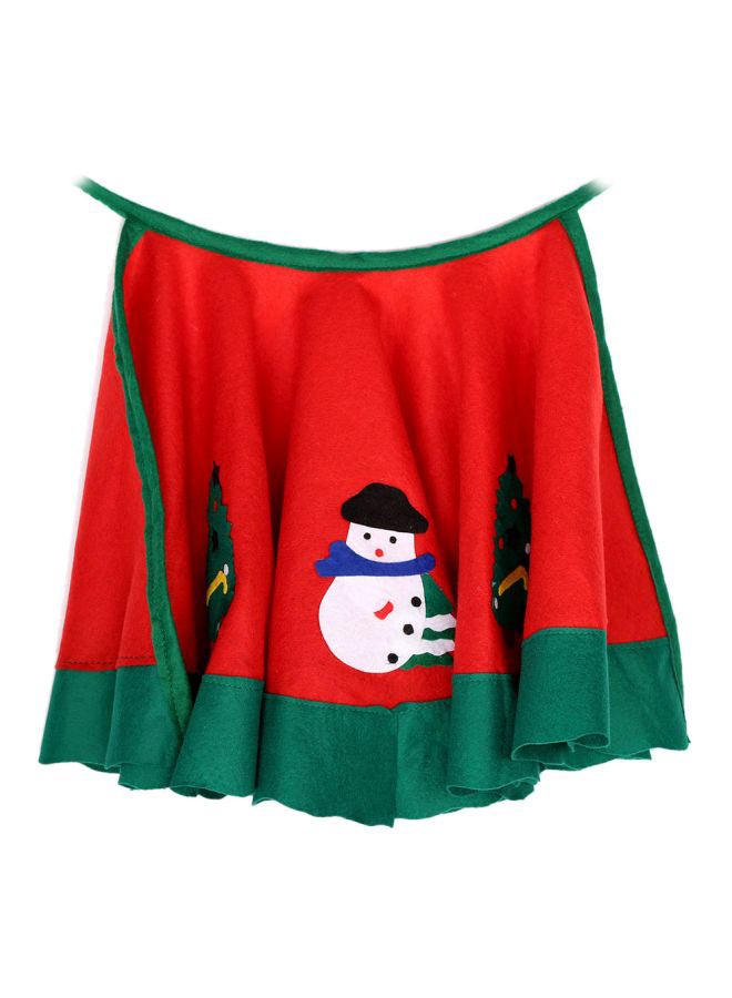 Christmas Snowman Tree Skirt Red/Green 90x90cm - Image 1
