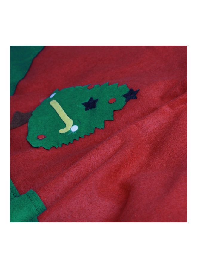 Christmas Snowman Tree Skirt Red/Green 90x90cm - Image 4