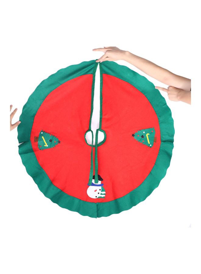 Christmas Snowman Tree Skirt Red/Green 90x90cm - Image 5