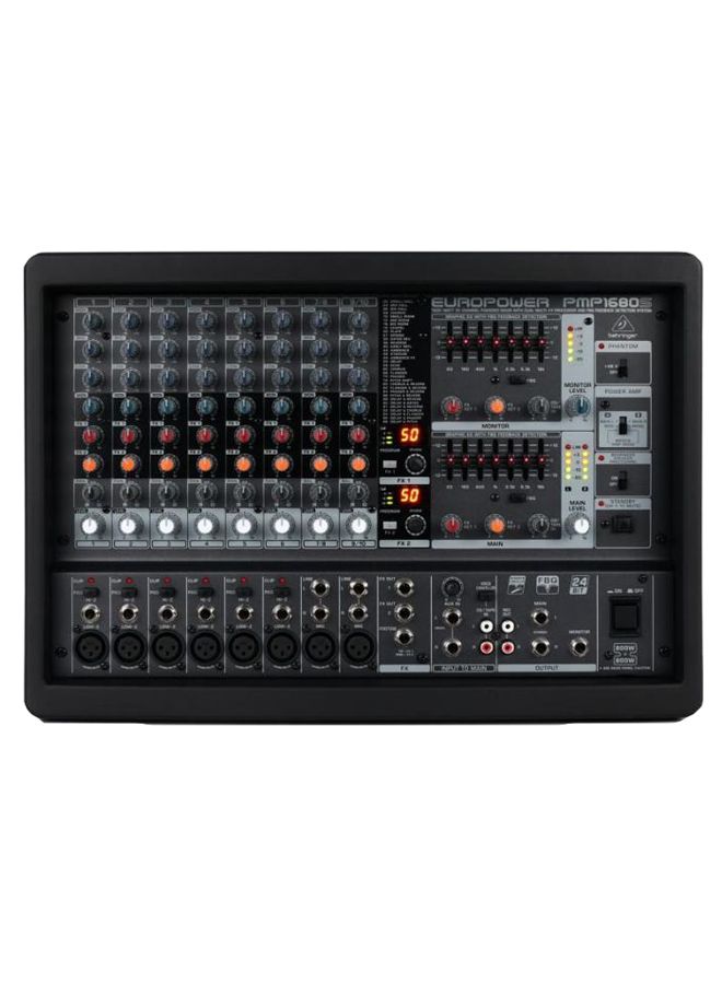 behringer 10-Channel Multi-FX Processor Powered Mixer PMP1680S Black - Image 1