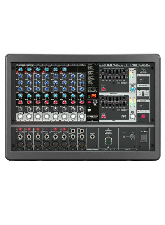 behringer 10-Channel Multi-FX Processor Powered Mixer PMP580S Black - Image 1