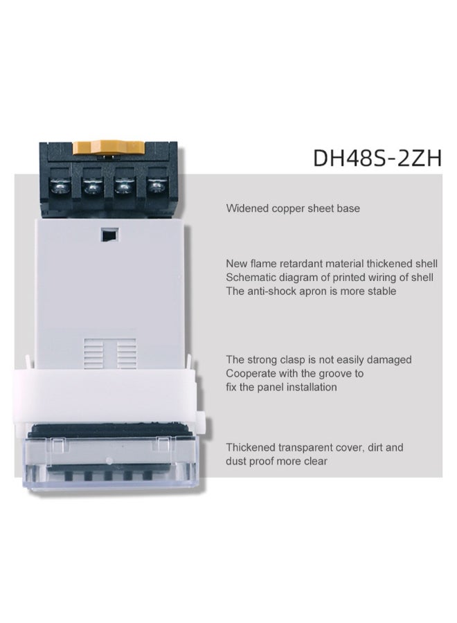 Digital Display Time Relay With Socket Base Grey/White/Black  - Image 2