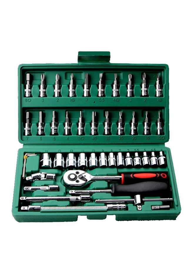 Generic 46-Piece Car Maintenance Kit Tool Socket Silver/Black/Green 24 x 23cm  - Image 1