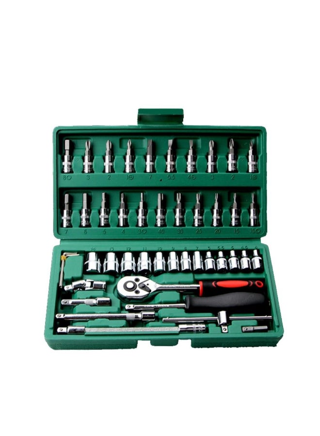 Generic 46-Piece Car Maintenance Kit Tool Socket Silver/Black/Green 24 x 23cm  - Image 4