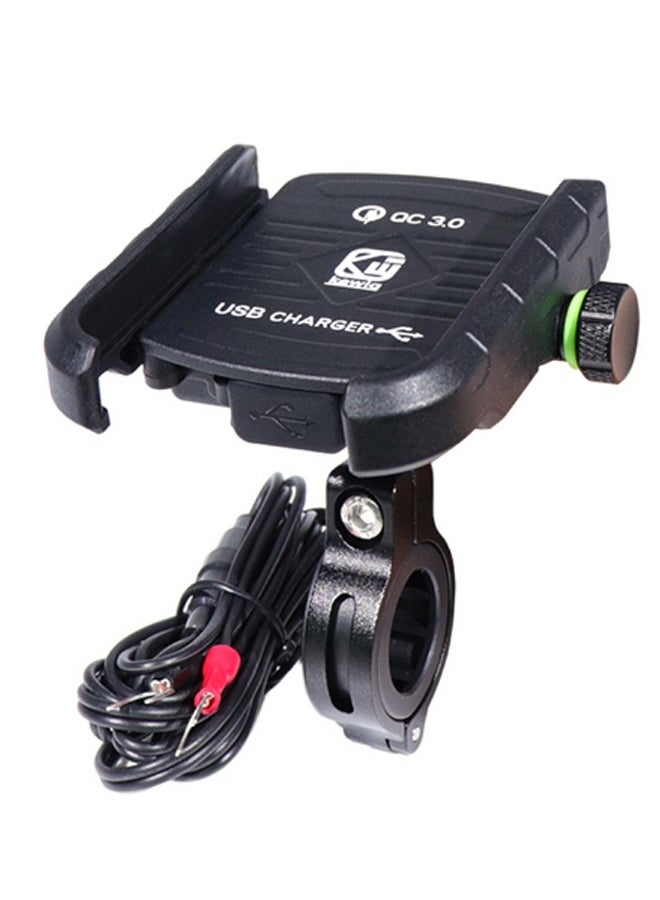 Motorcycle Handlebar USB Charger Black/Green