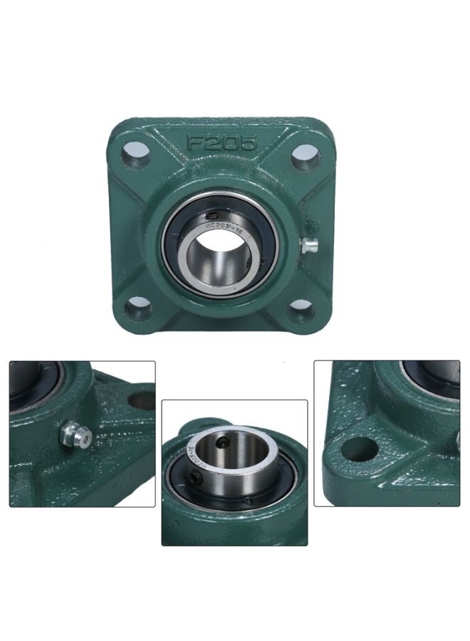 4-bolt Pillow Block Bearing With Bearing Steel And Cast Iron Housing Green/Silver  - Image 3