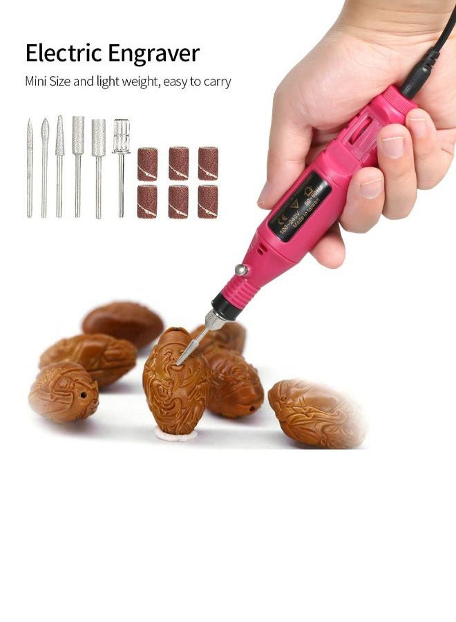 14-Piece Variable Speed Mini Electric Grinder Drill Tool Multicolour 22.5cm  - Image 2