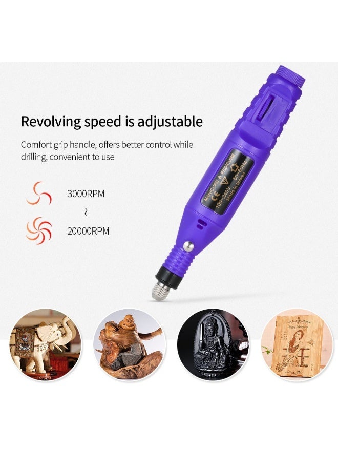 14-Piece Variable Speed Mini Electric Grinder Drill Tool Multicolour 22.5cm  - Image 3