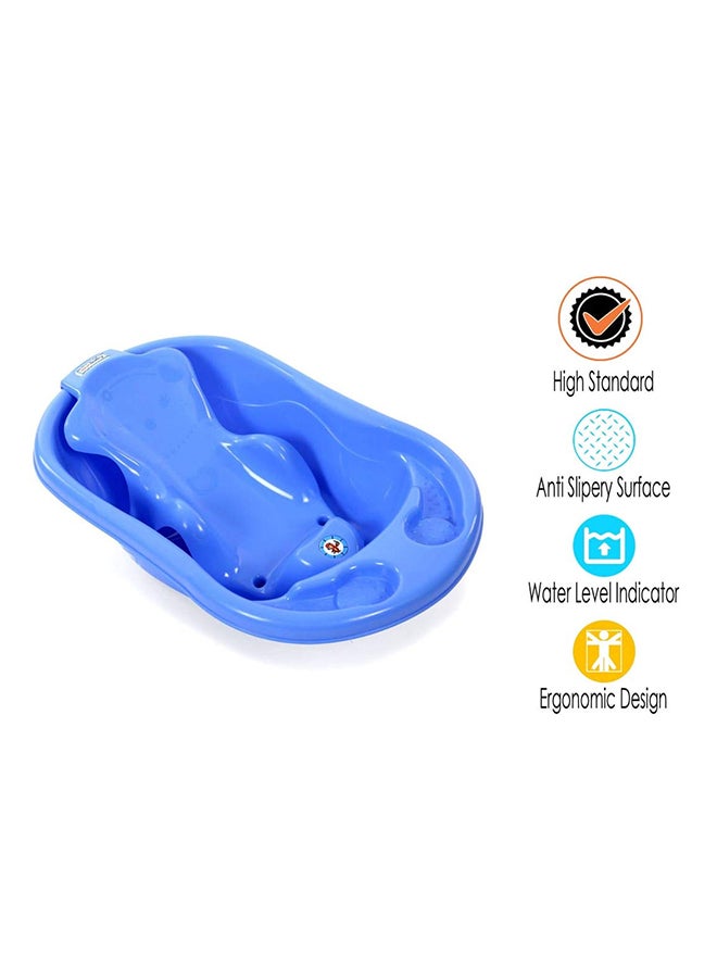 صن بيبي حوض استحمام من البلاستيك مضاد للانزلاق مع مقعد استحمام للأطفال حديثي المشي - Image 1