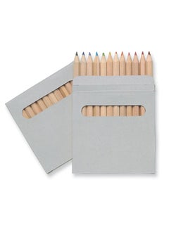 MOB Set Of 12 Coloured Pencils In Natural Carton Box Beige 