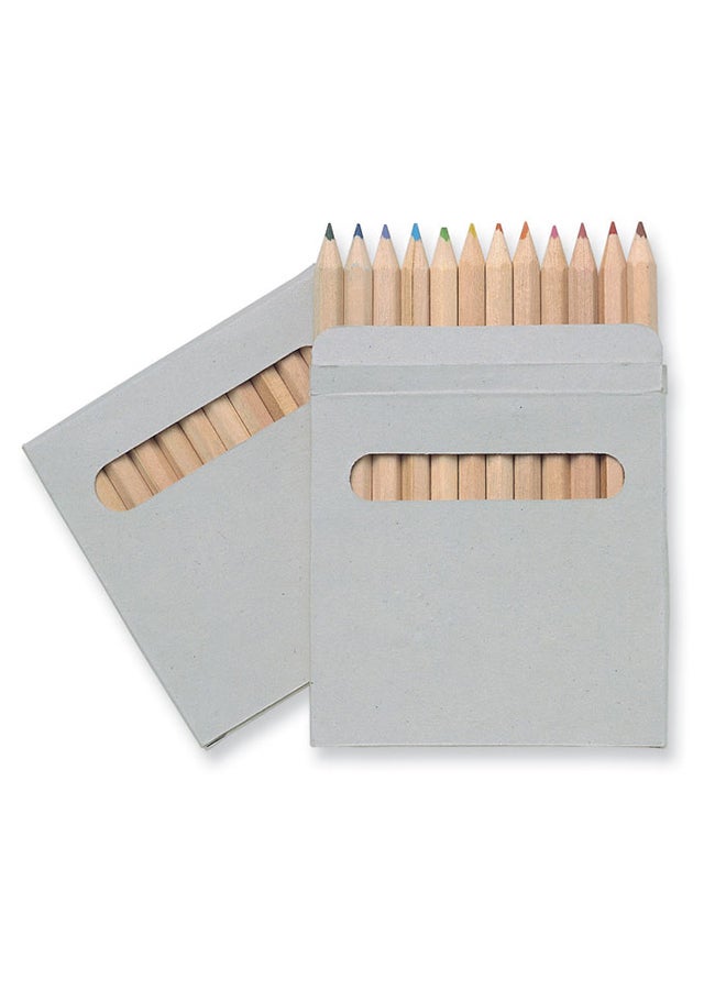 MOB Set Of 12 Coloured Pencils In Natural Carton Box Beige
