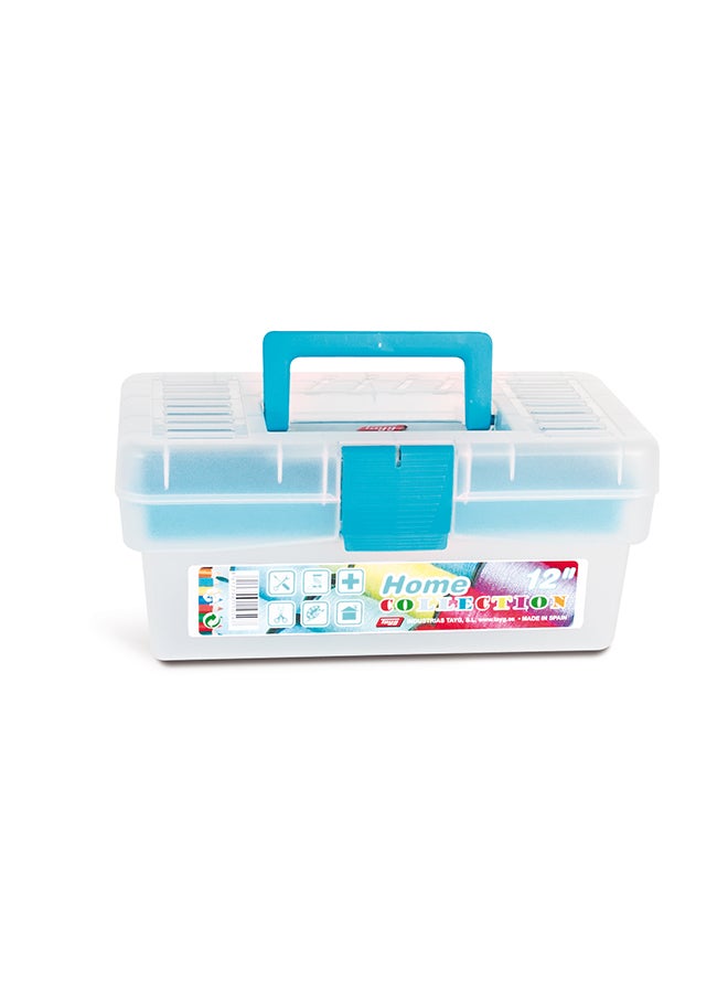 TYAG Plastic Heavy Duty Tool Box Clear/Blue 