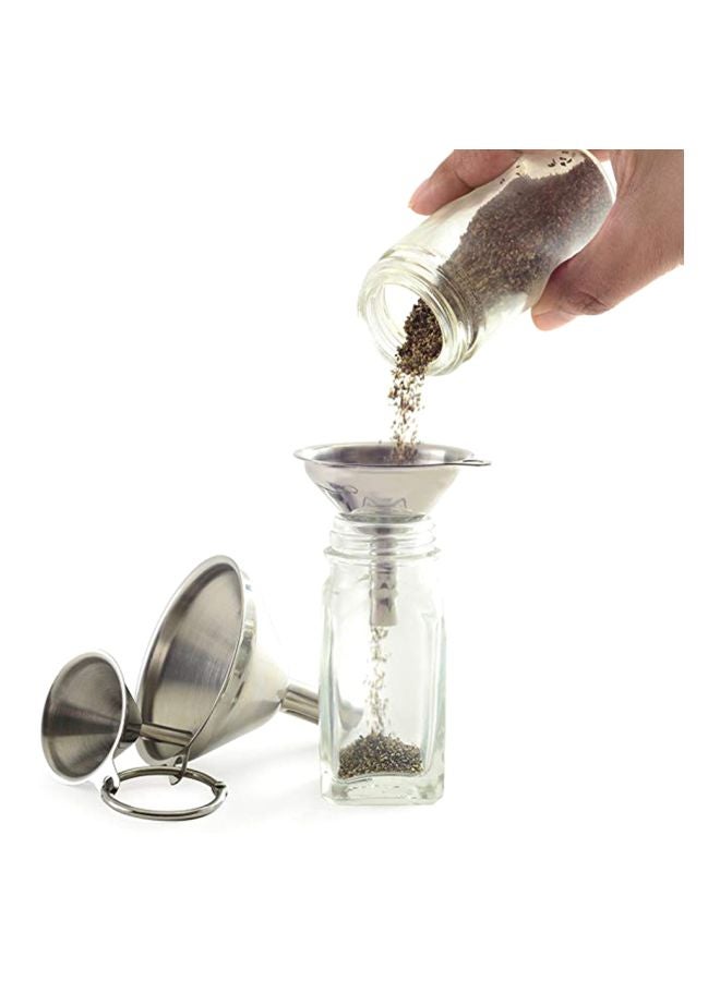 3-Piece Stainless Steel Funnel Set Silver  - Image 3