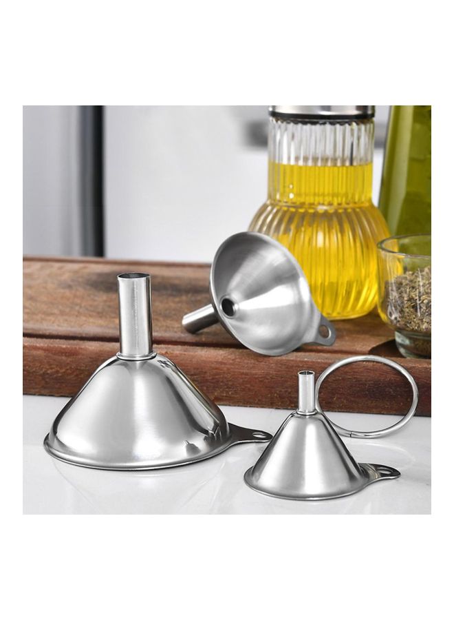 3-Piece Stainless Steel Funnel Set Silver  - Image 5
