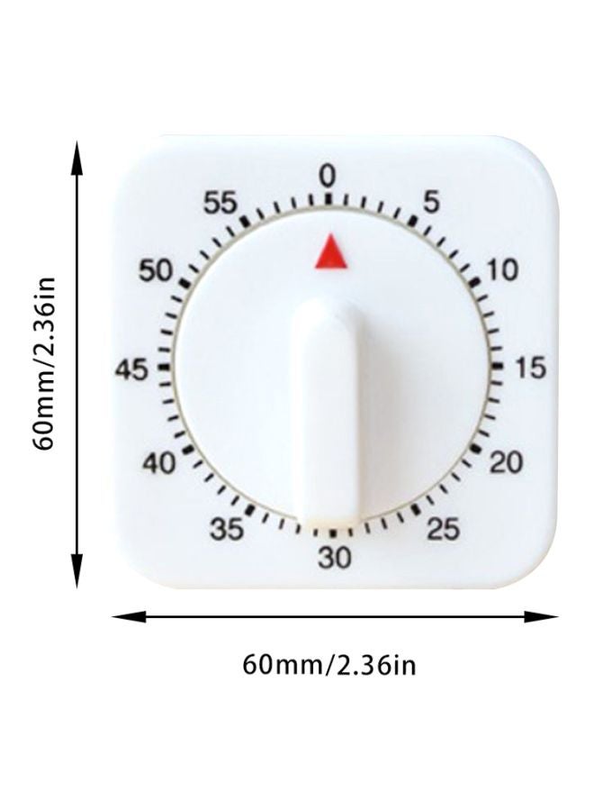 Generic - 60 Minutes Mechanical Cooking Timer White 60x60x35mm - Image 1