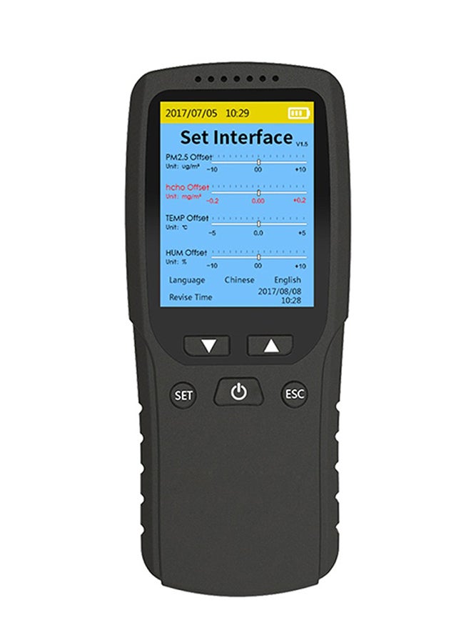 8-In-1 Digital Display High Accuracy TVOC/HCHO Detector Black 17.4cm  - Image 2
