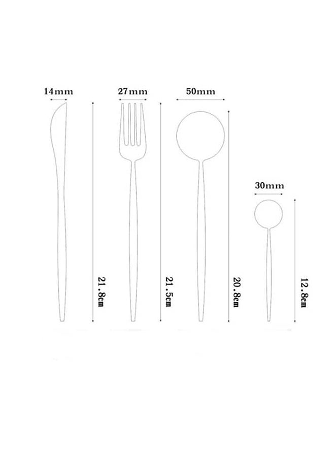 طقم أدوات مائدة هدية بتصميم بسيط مكون من 4 قطع وردي/ذهبي 25x16x 3.5سم - Image 3