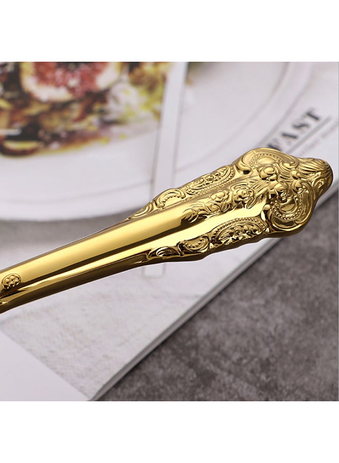 طقم هدايا كلاسيك من 4 قطع يتضمن شوكة وسكيناً من الستانلس ستيل ذهبي 28x18x3.5سم - Image 4