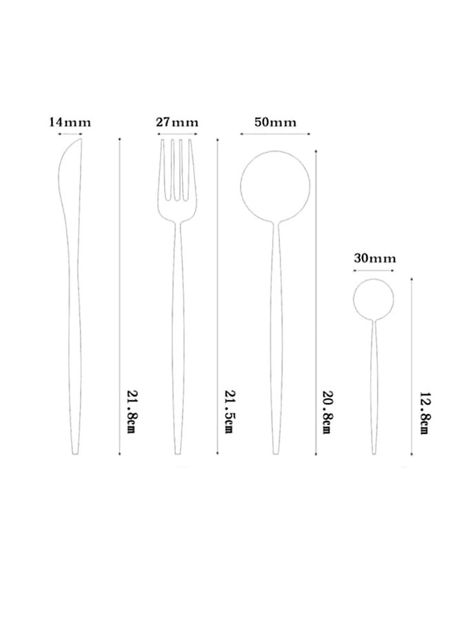 4-Piece Simple Flatware Gift Set White/Gold 25x16x 3.5cm  - Image 3