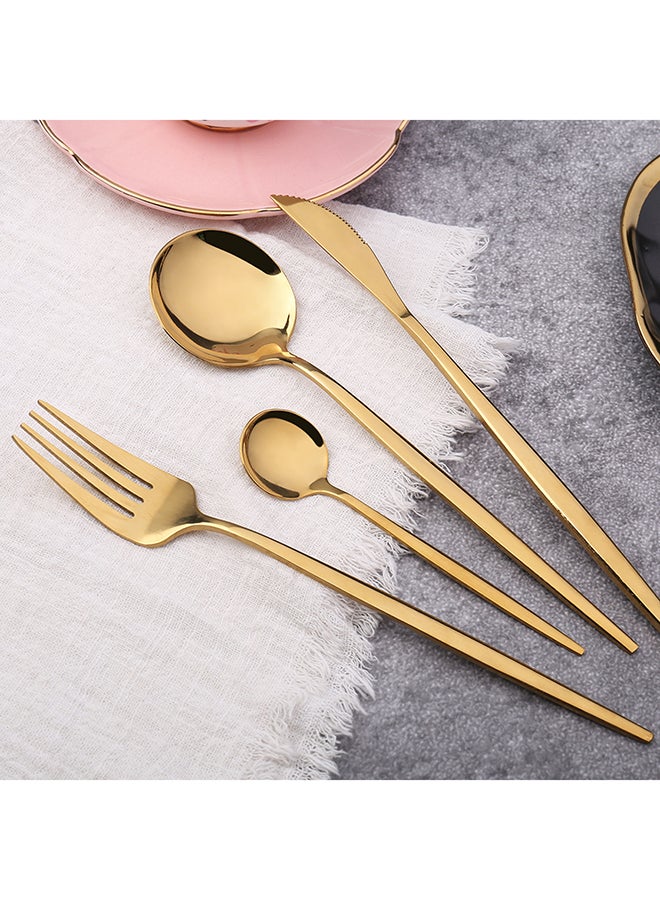 4-Piece Simple Flatware Set Gift Set Gold 25x16x 3.5cm - Image 4