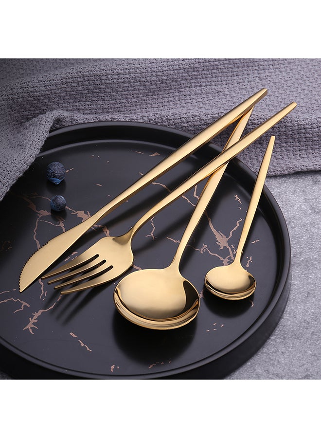 4-Piece Simple Flatware Set Gift Set Gold 25x16x 3.5cm - Image 5