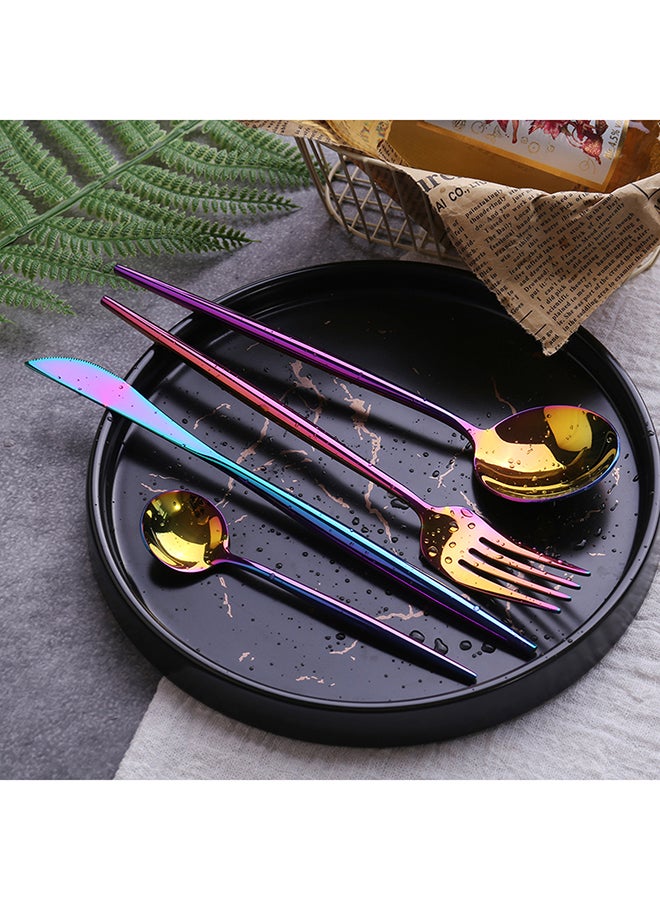 4-Piece Luxury Knife Fork Spoons Set Multicolour 25x16x3.5cm - Image 2