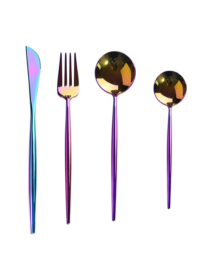 4-Piece Luxury Knife Fork Spoons Set Multicolour 25x16x3.5cm - Image 1