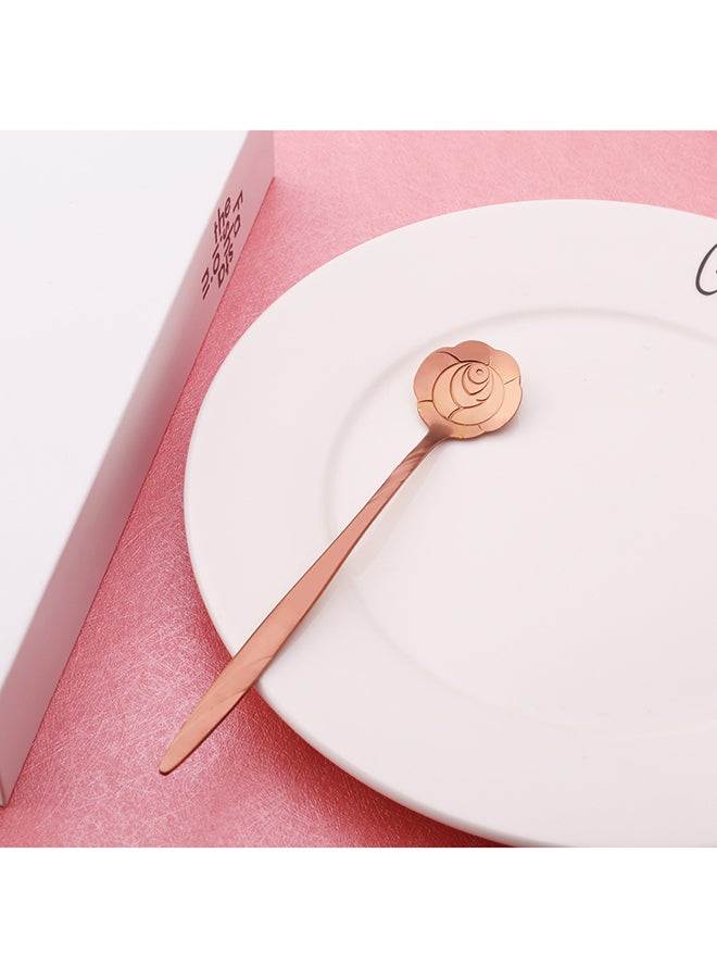 8-Piece Flower Pattern Stirring Spoon Set Gold 14.5x5.5x3.5cm - Image 3