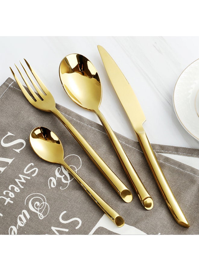 4-Piece Stainless Steel Modern Flatware Set Gold 24.5x5.5x3.5cm - Image 2