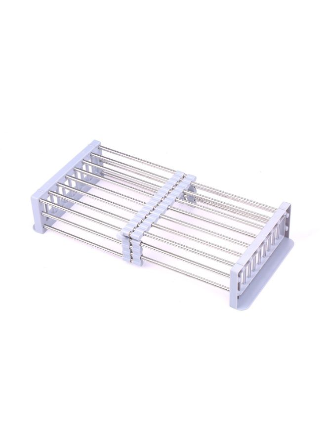 Stainless Steel Dish Drying Rack Silver/Bllue 16 x 10cm - Image 2
