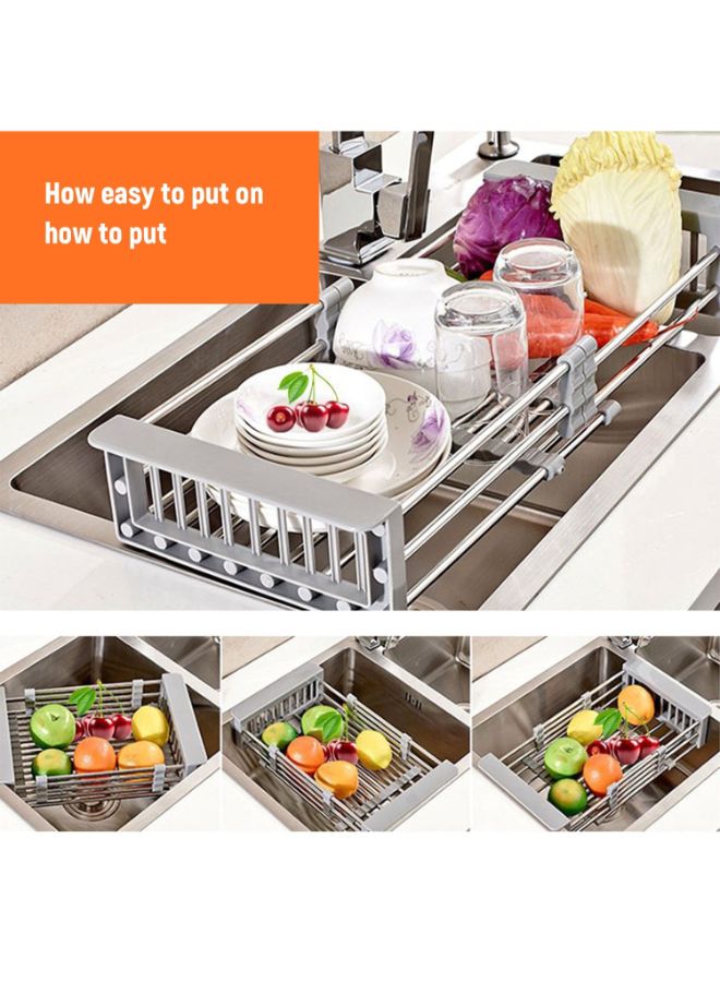 Stainless Steel Dish Drying Rack Silver/Bllue 16 x 10cm - Image 4