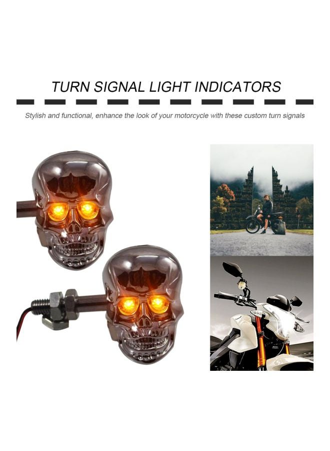 Generic Pair Of Skull Shaped Turn Signal Light Indicators  - Image 3