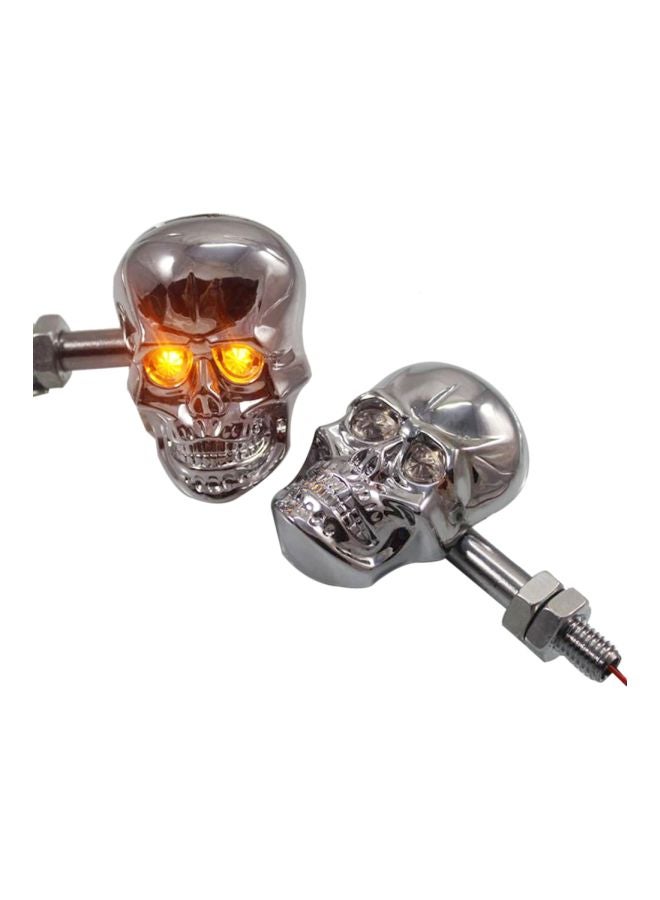 Generic Pair Of Skull Shaped Turn Signal Light Indicators  - Image 4