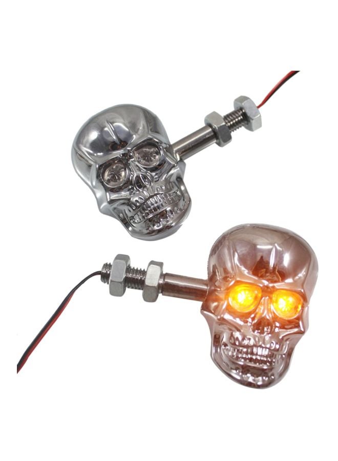 Generic Pair Of Skull Shaped Turn Signal Light Indicators  - Image 2