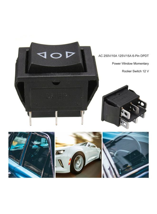 6-Pin DPDT Power Window Momentary Rocker Switch