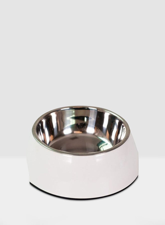 Generic Decal Double Eating And Drinking Bowl White/Black 