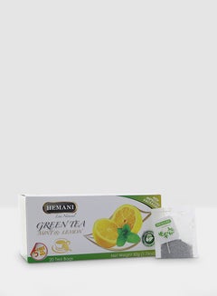 HEMANI Mint And Lemon Green Tea 25 Bags 50grams  - Image 1