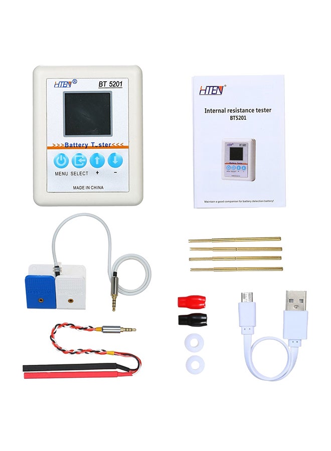 مقياس اختبار المقاومة الداخلية للبطارية أبيض/أزرق/أحمر 14.2 x 4.3سم - Image 1