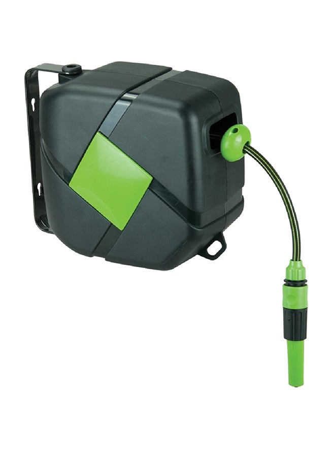Generic Retractable Hose Reel With Wall Mount Hose Black/Green - Image 1