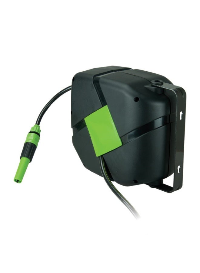Generic Retractable Hose Reel With Wall Mount Hose Black/Green - Image 2