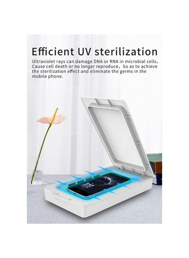 Portable Phone Charger With UV Sanitizer White - Image 2