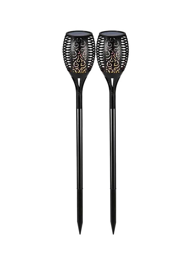 Pack Of 2 LED Solar Powered Outdoor Light Black 790x120mm - Image 1