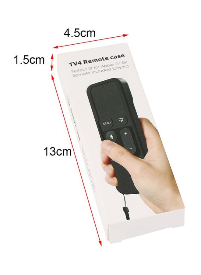 Protective Remote Control Case Cover With Lanyard For Apple TV 4th Gen Black  - Image 5