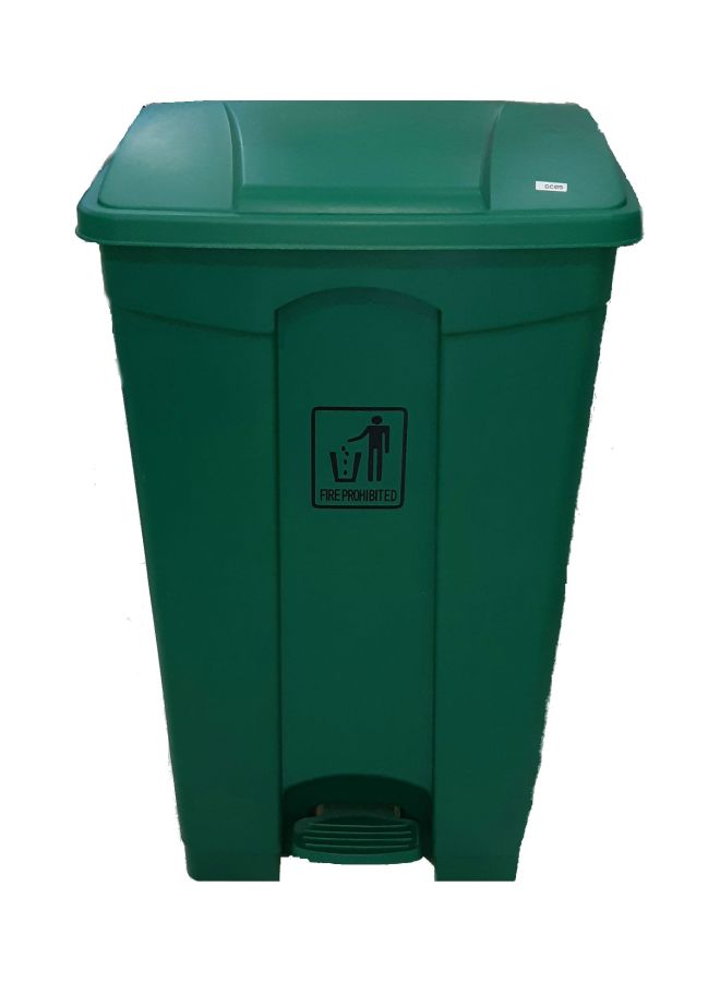 Generic Garbage Bin With Pedal Green 87Liters 