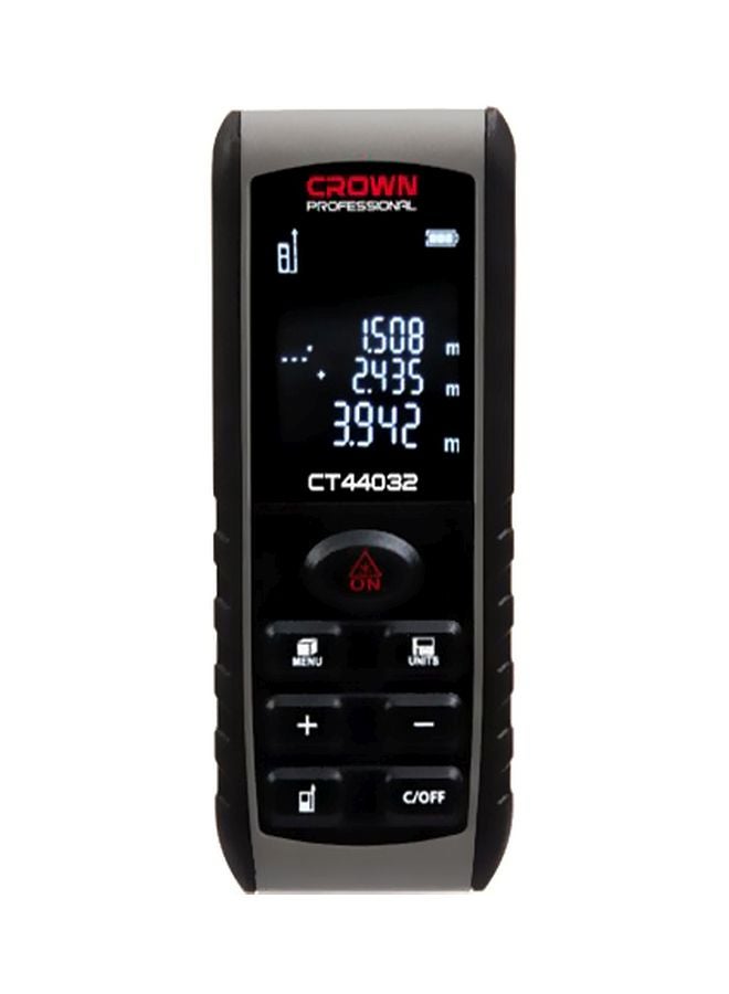 Crown CT44034 Digital Laser Distance Meter Silver/Black Silver/Black - Image 1