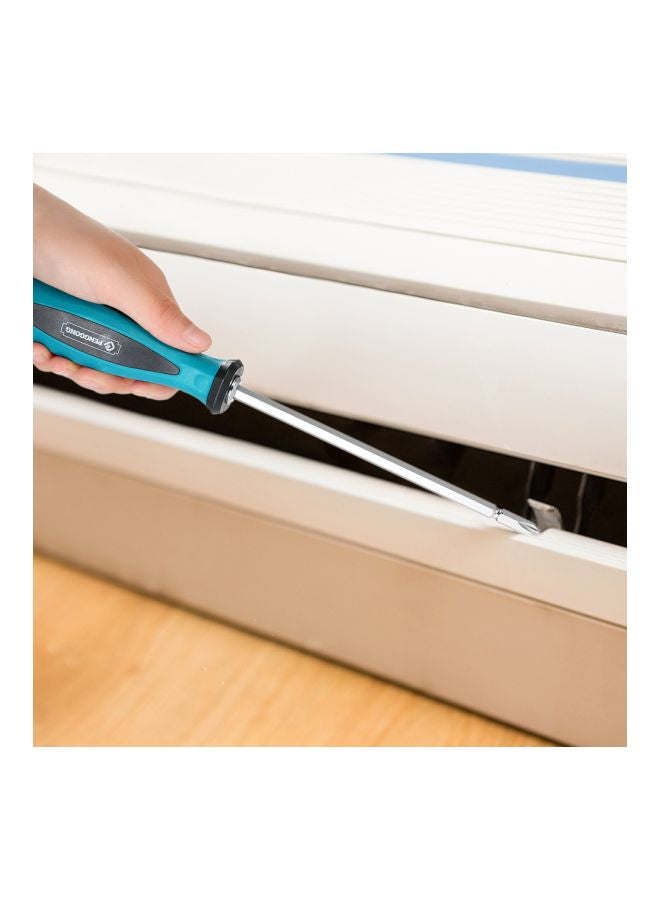 PENGGONG 5-Piece Two-Way Slotted Phillips Reversible Screwdriver Set Blue/Black/Silver - Image 5