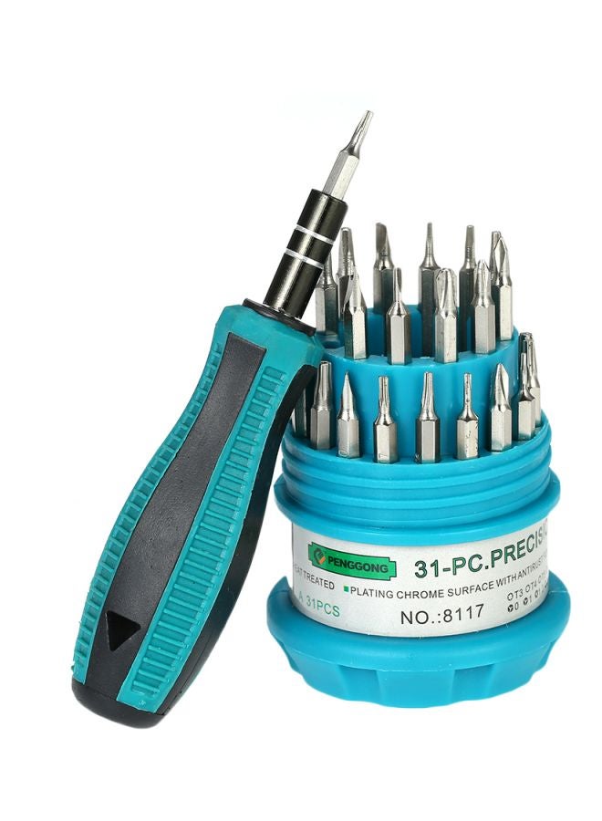 PENGGONG 31-Piece Multi-Purpose Magnetic Tools Screwdriver Set Blue/Black - Image 1