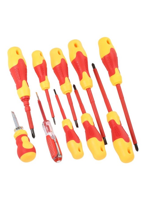 10-Piece Insulated Screwdriver Set Yellow/Red