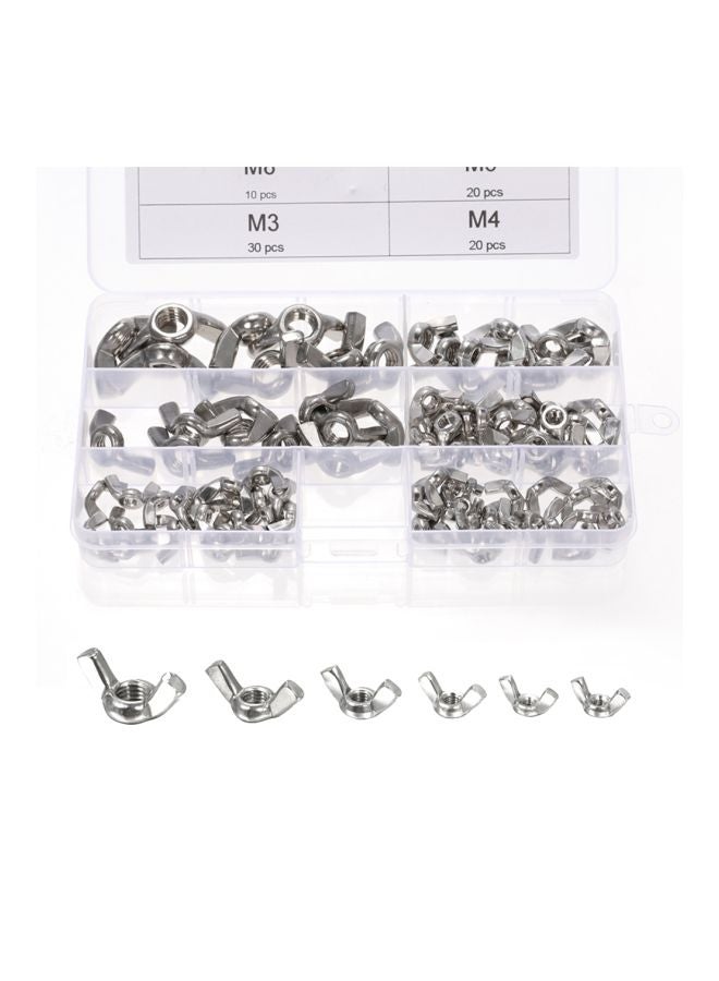 98-Piece Stainless Steel Cap Nut Set Silver 17x2.5x10cm  - Image 4